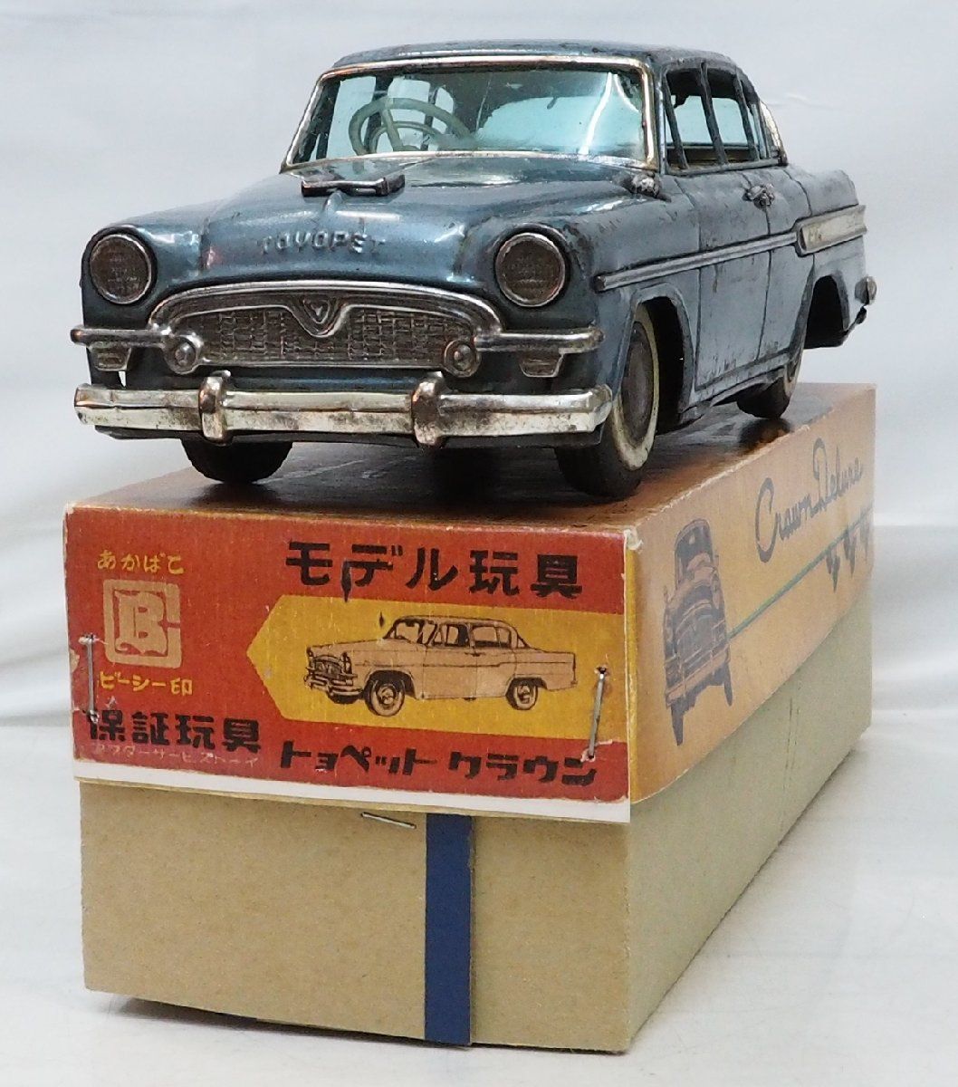 萬代屋【TOYOPET CROWN DELUXEトヨペット クラウン デラックス青ミラー無】ブリキtin toy car自動車□BC BANDAI赤箱 バンダイ【箱付】0376 - メルカリ