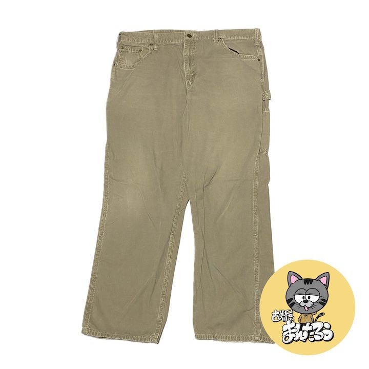 カーハート 古着 ワークパンツ ペインターパンツ 革ロゴ W40 L32