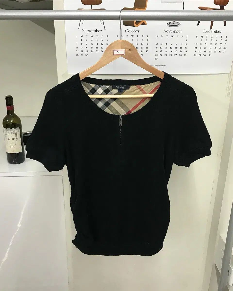 BURBERRY バーバリー ハーフジップ シャーリング 半袖 ニット