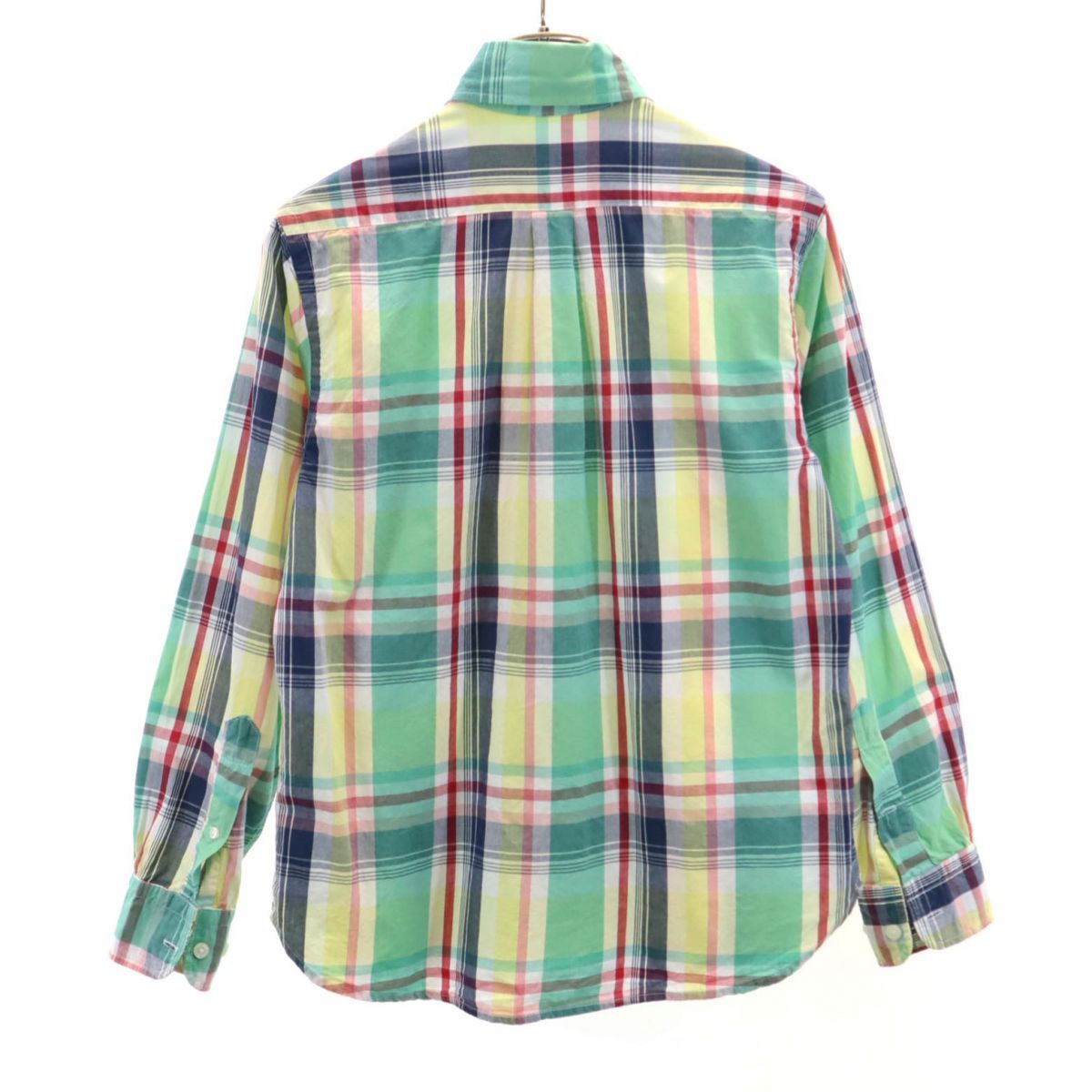 シュガーケーン 東洋エンタープライズ USA製 チェック柄 長袖 ボタンダウンシャツ S グリーン系 SUGAR CANE メンズ USA製 シュガーケーン ネルシャツ コットン チェック柄 東洋