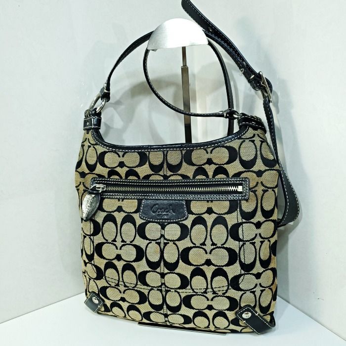 極美品⭐︎COACH コーチ ワンショルダーバッグ 肩掛け シグネチャー ベージュ COACH コーチ ショルダーバッグ シグネチャー バイカラー ミニ