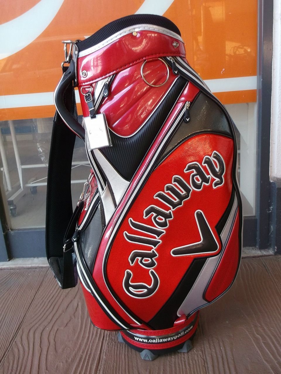 Callaway エナメルキャディバッグ レッド キャロウェイ ゴルフバッグ