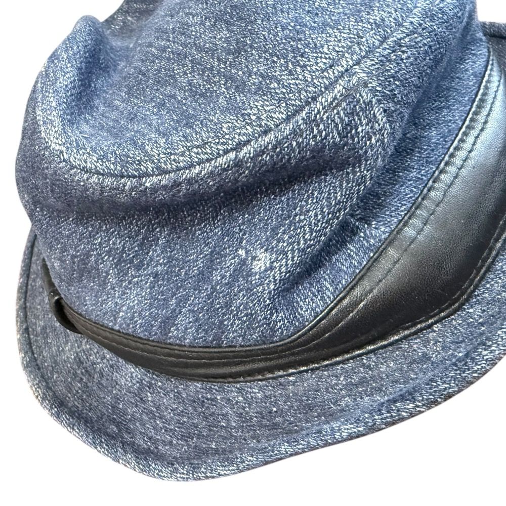 HERMES ハット 帽子 リボン レザー HERMES エルメス レディース ハット サイズ：56（ハット