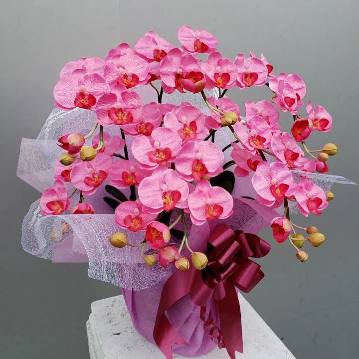 おはな 胡蝶蘭S/5F/ピンク（造花）高約50×幅40 光触媒コーティング