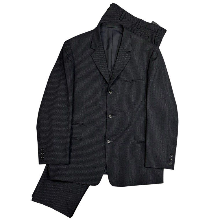 Y s for men ウールストライプセットアップスーツ Archive 3Bテーラードジャケット パンツ スラックス Yohji Yamamoto