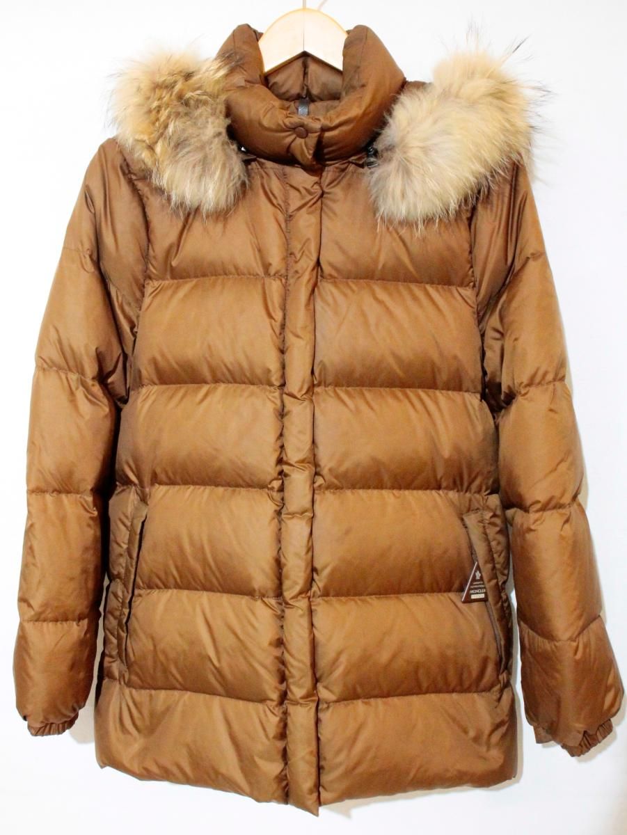 MONCLER レディースダウンジャケット サイズ1 ブラウン 中古】 MONCLER レディースダウンジャケット 0 MONCLER