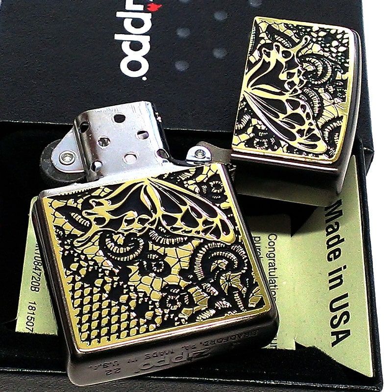 ZIPPO セクシーメタル 裏面蝶 ジッポ ライター 限定シリアルNo.入り 