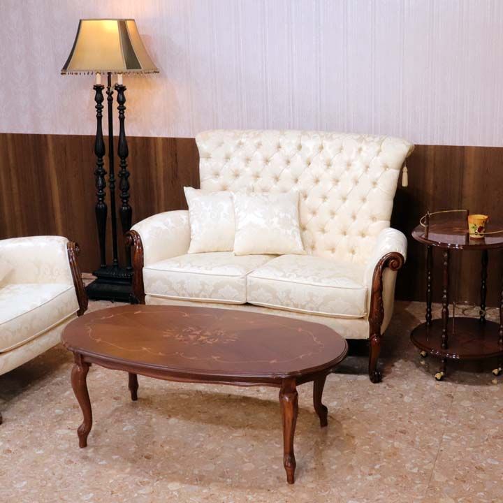 イタリア 二人がけソファ ベージュ 猫脚 ハイバックソファ 完成品 ガレージセール イタリア 二人がけソファ ベージュ 猫脚