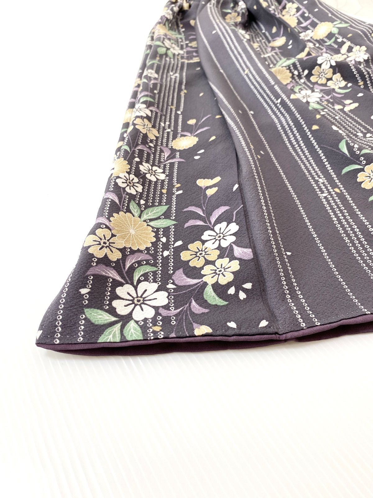 大人 着物スカートフリーサイズ着物リメイクウエストゴムロングスカートフリーサイズ みハンドメイドNO.5710 SIROKUMA-CORPORATION_COM