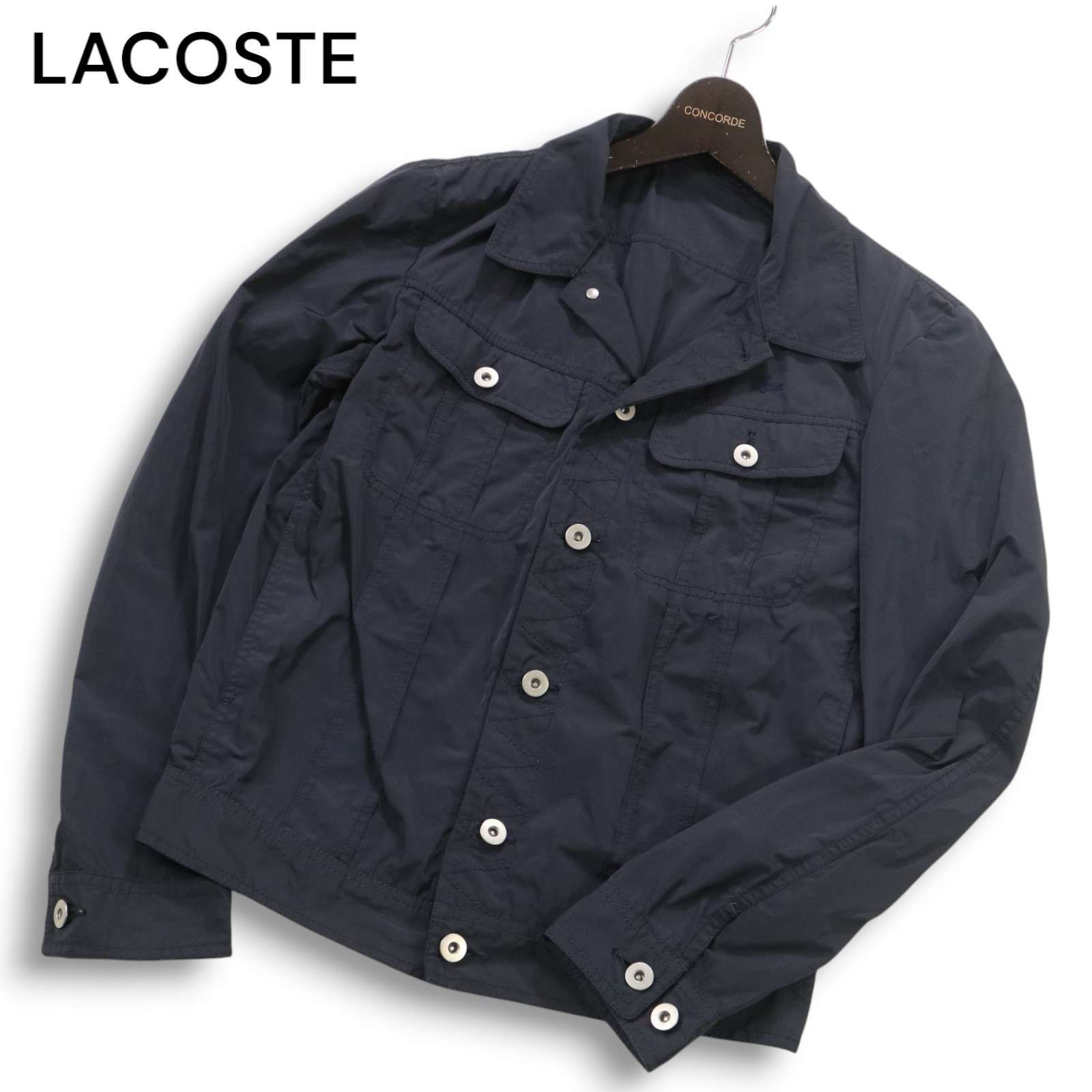 【新品】LACOSTE ラコステ リネン100% テーラードジャケット 黒ワニ 新品】LACOSTE ラコステ リネン100% テーラードジャケット 黒ワニ