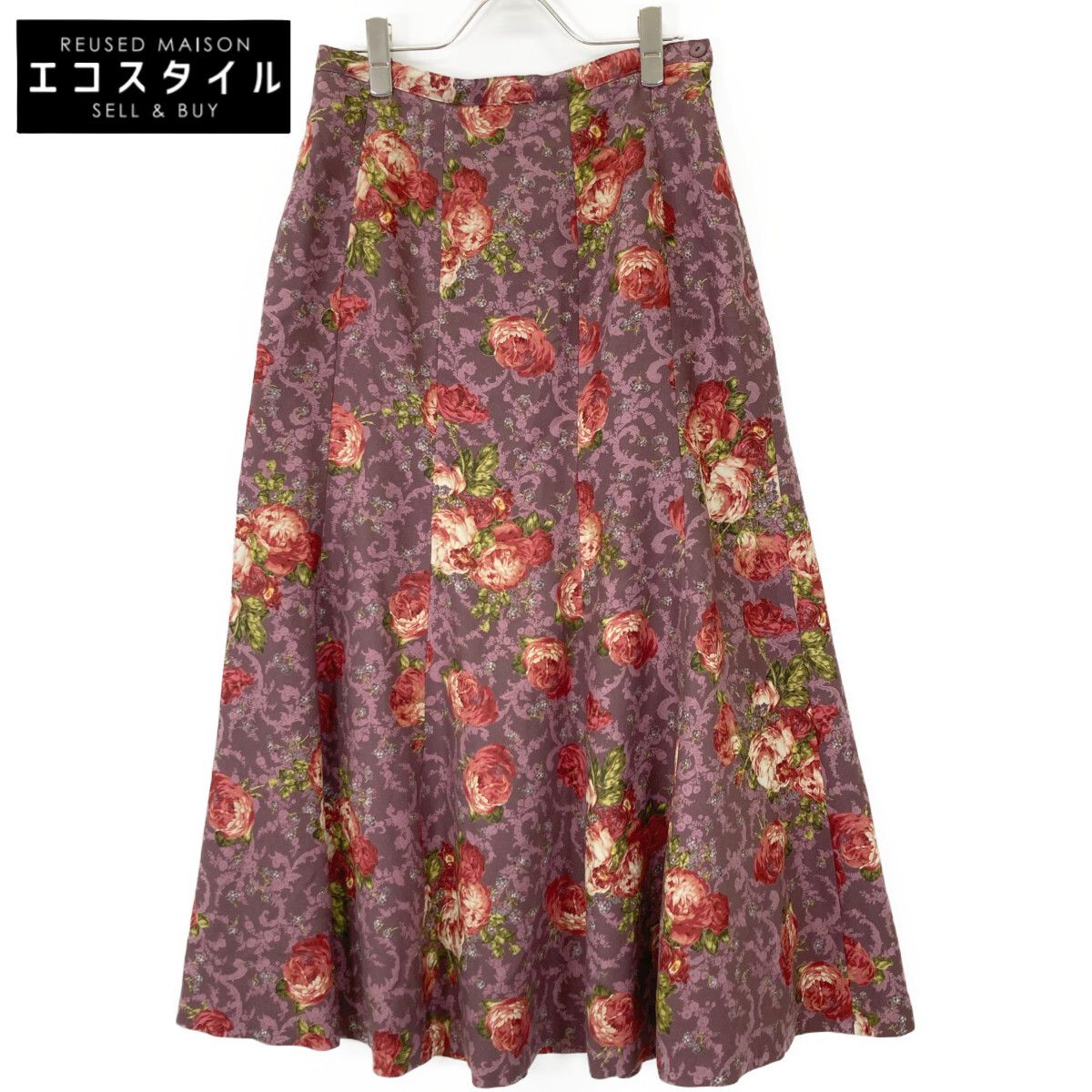 INGEBORG インゲボルグ P0206FS06 ﾊﾟｰﾌﾟﾙ 花柄 ｽｶｰﾄ L