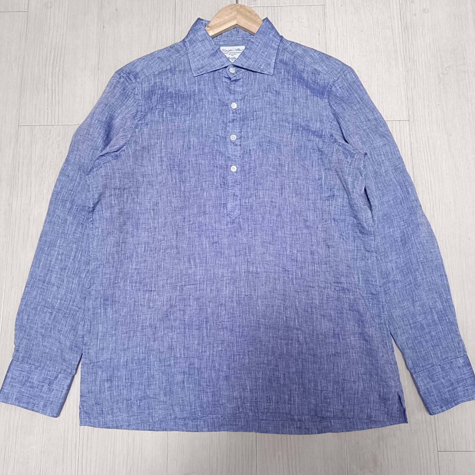 美品✨ブリッラペルイルグスト　アルビニ　リネンシャツ　ビームス　ブルー　Ｍ 美品✨ブリッラペルイルグスト アルビニ リネンシャツ ビームス