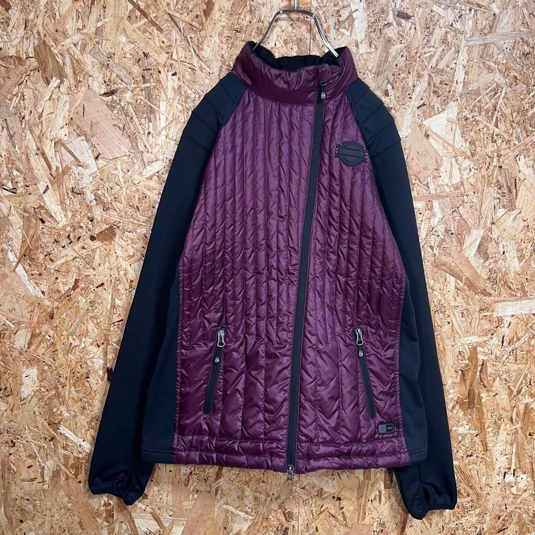 ハーレー純正 アパレル パッカブルジャケット ミッドレイヤー紫 黒