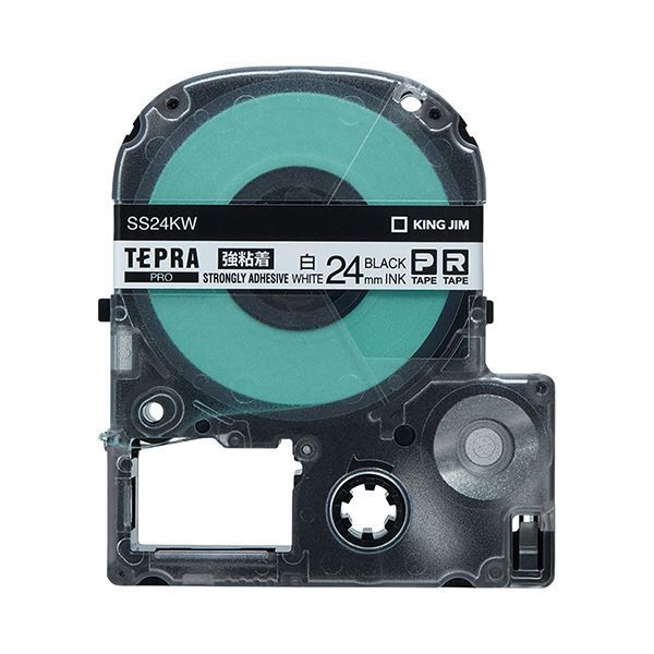 まとめ） キングジム テプラ PRO テープカートリッジ 強粘着 24mm 白