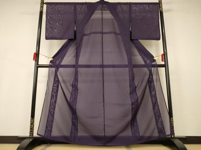 平和屋着物＊夏物 色無地 絽 滅紫色 洗える着物 AABB2579jd