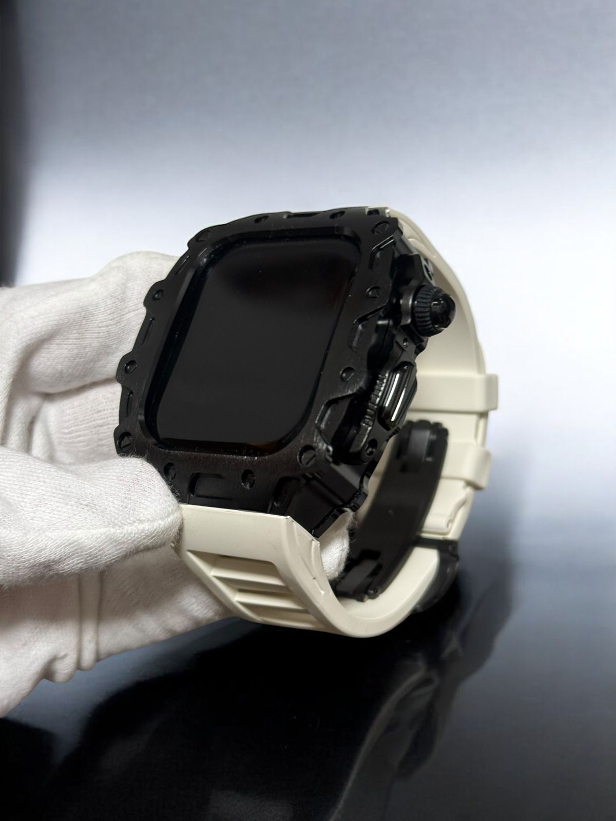 オーリー46mm アップルウォッチカスタムカバーケースApple Watchバンドラバーベルト 70