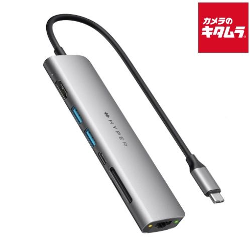 ロア インターナショナル HYPER HyperDrive SLAB 7-in-1 USB-Cハブ HP-HD22HGR