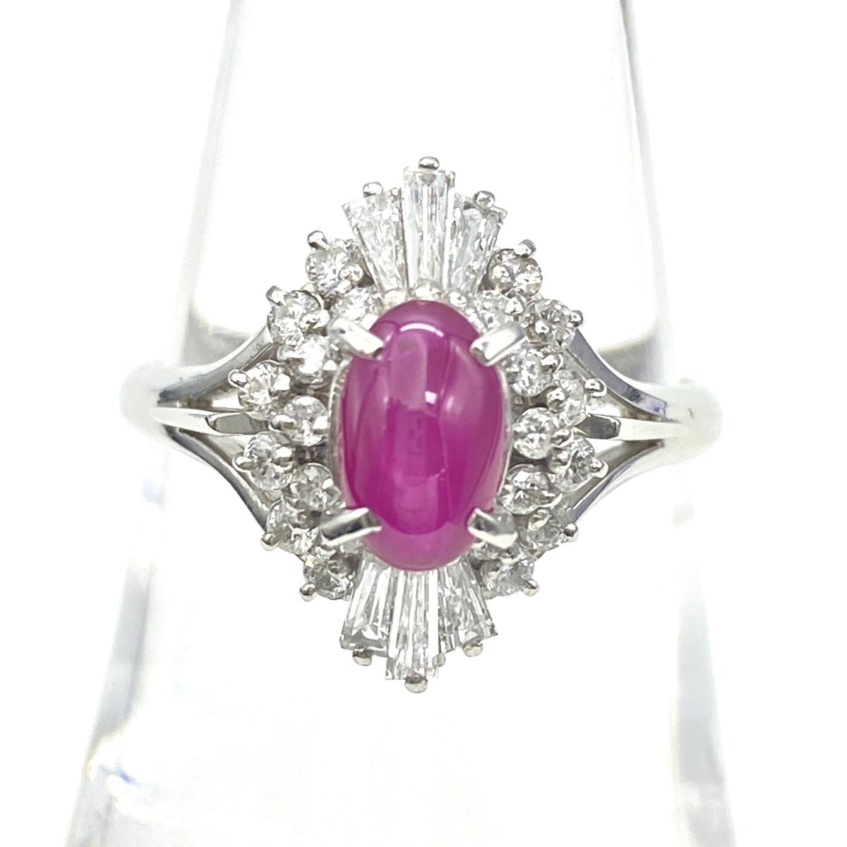 スタールビー デザインリング 14.5号 Pt900 【中古】 