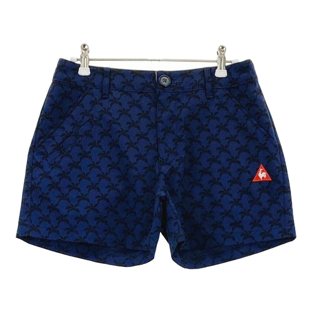 ルコック Lサイズ　サッカー素材　春夏　青　柄　レディースゴルフショートパンツ ルコック Lサイズサッカー素材春夏青柄レディースゴルフショートパンツ