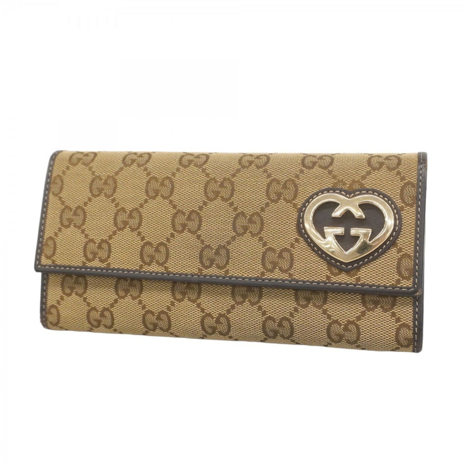 GUCCI 茶色　レザー 長財布 GUCCI グッチ 長財布 ベルトデザイン 型押し レザー 295616