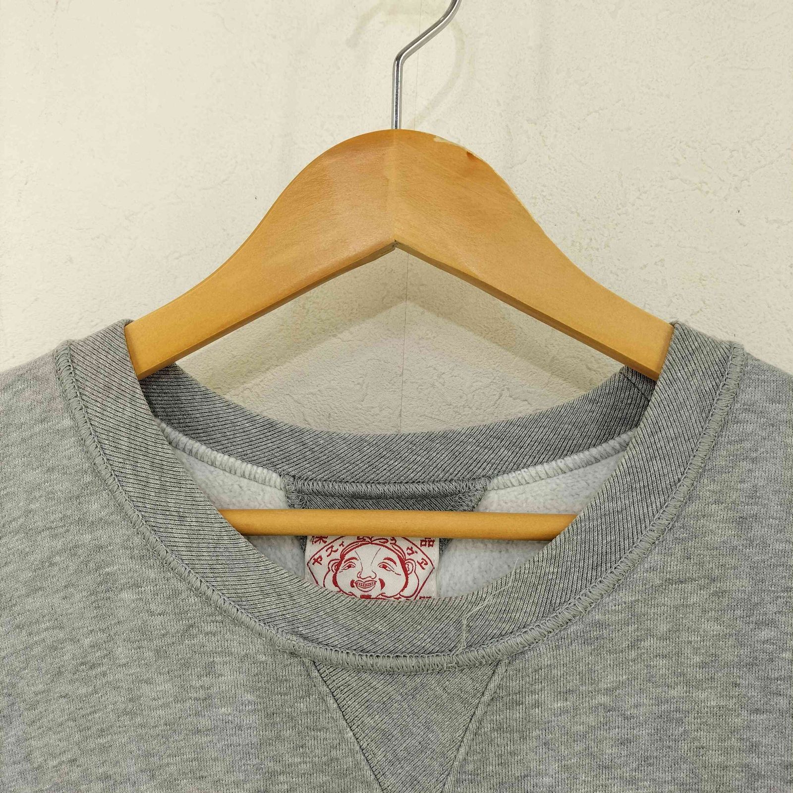 【超希少】 EVISU スウェット ビッグ カモメ 両面V はめ込み ガゼット エヴィス EVISU カモメ 両V キャラクタープリント クルーネック