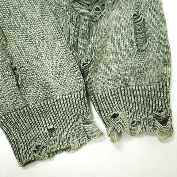 KAMIYA Bleached Knit Sweater 24AW Print - ブリーチ 参考上代35200円