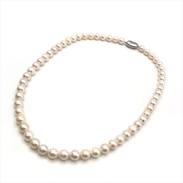 ✨美品✨ アコヤ真珠 ネックレス パール シルバー刻印 40cm 8mm 照り強 超美品 あこや真珠 パール シルバー刻印 8.3mm 照り良好