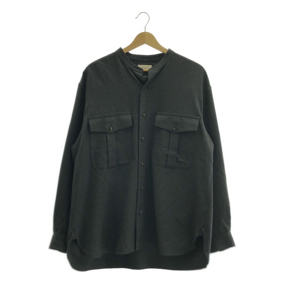 The CLASIK | ザ クラシック | 2021AW | DORMEUL | ドーメル Air Force Shirt ウールフランネルバンドカラー CPO シャツ | 46 | グレー | メンズ