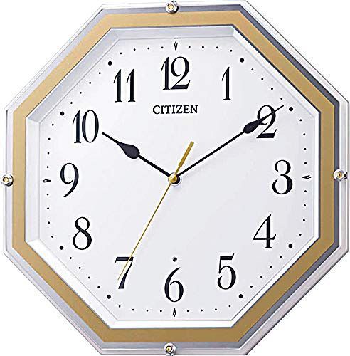 リズム RHYTHM シチズン 掛け時計 電波時計 アナログ 連続秒針 八角 茶色 30 5 x 4 8 cm MY 544 003