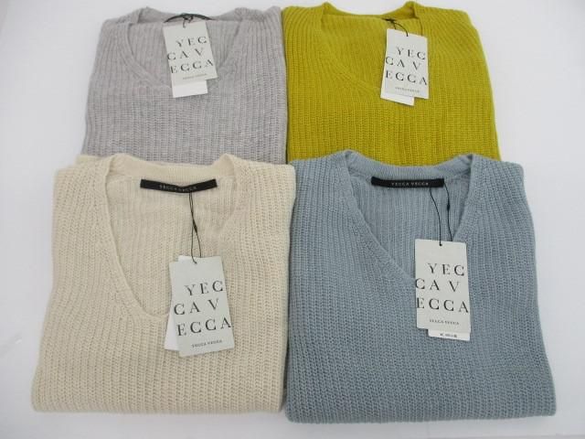 イェッカヴェッカ YECCA VECCA 畦編みVネックニットプルオーバー 4点 F レディース