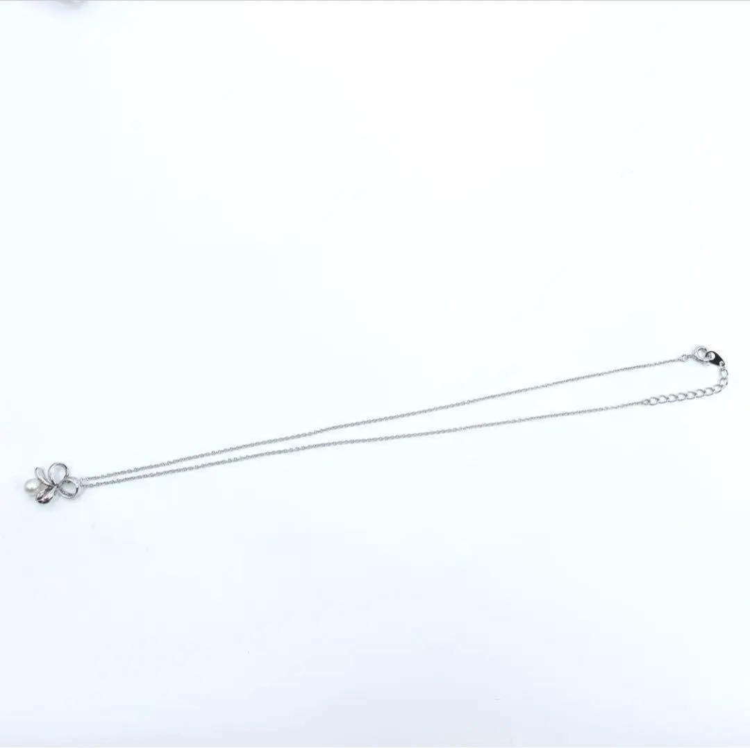 TASAKI タサキ シルバー ネックレス パール 本真珠 1粒 クローバー 