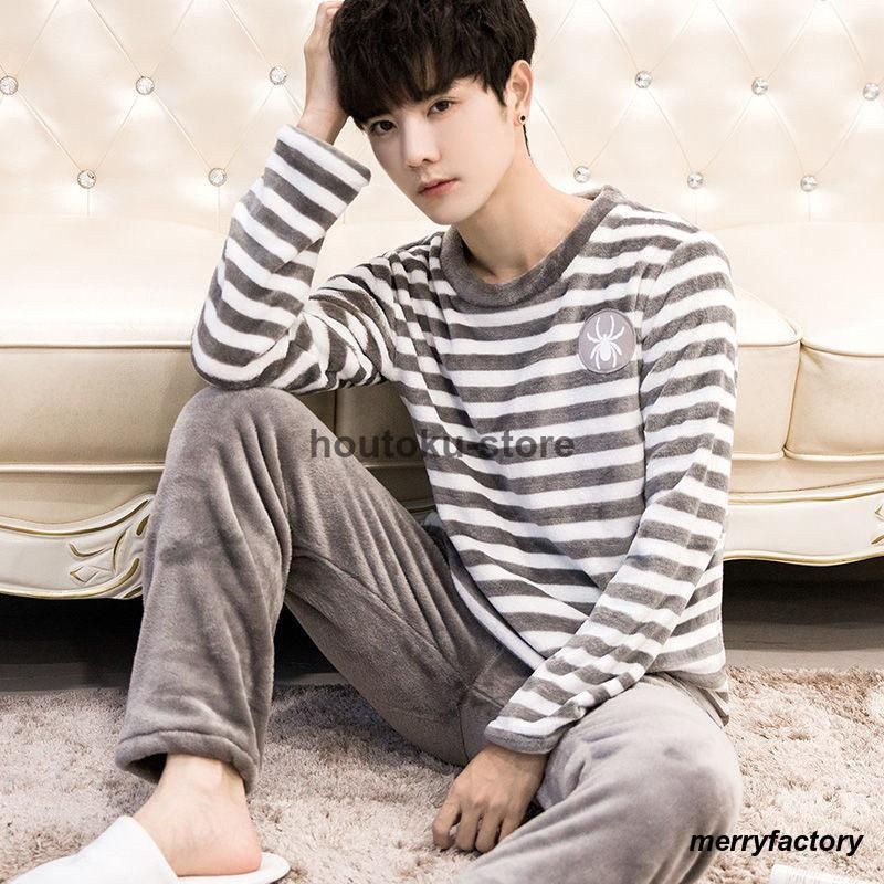 パジャマ メンズ セットアップ 冬 暖かい ルームウェア もこもこ パーカー tシャツ 上下セット パンツ 寝巻き 春 秋CYB 789