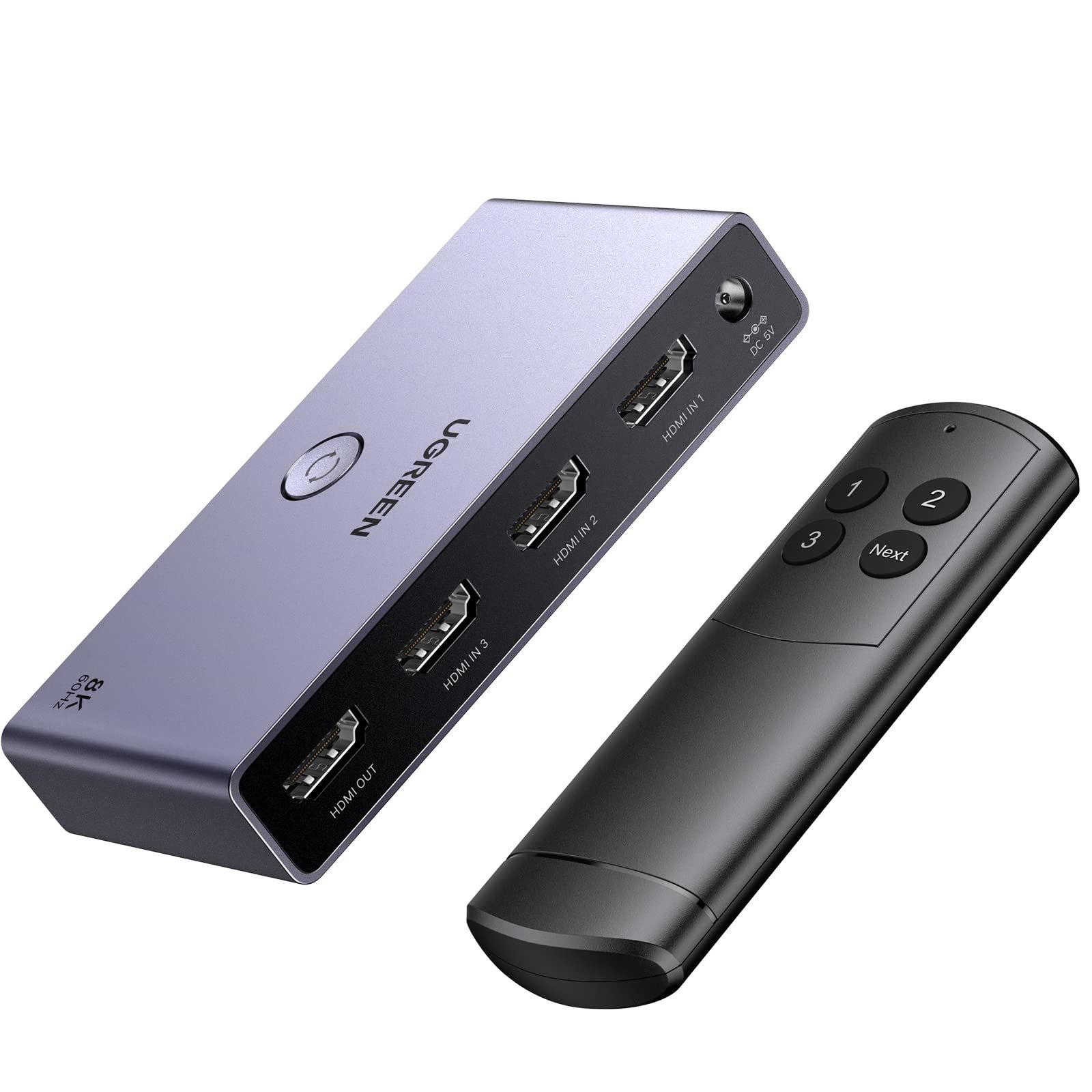 HDCP 2.3 HDMI2.1 HDMI切替器リモコン付き48Gbps HDMIセレクター 8K@60Hz/4K@120Hz 【PS3/PS4/PS5/Switch対応/動作確認済み】 3入力1出力 切り替え器 HDMI UGREEN
