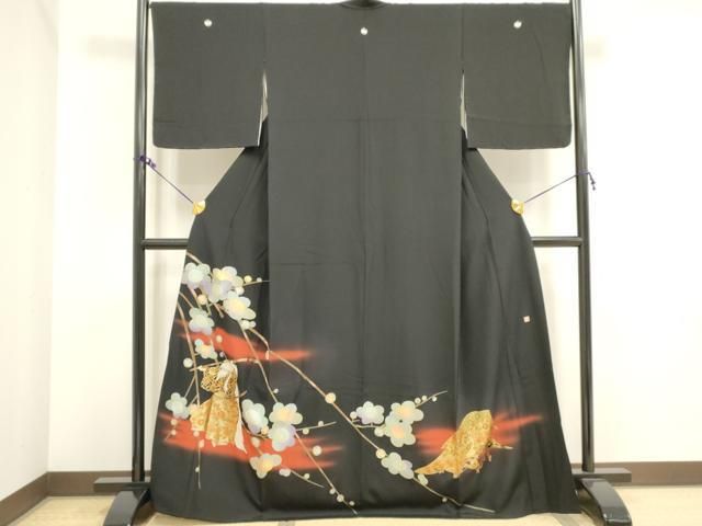 平和屋着物□上質な小紋 霞文 暈し染め お召縮緬 正絹 逸品