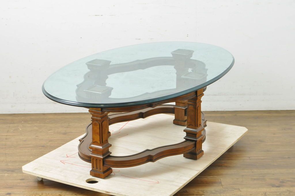 取付無料！ドレクセルヘリテイジ フランチェスカ ガラス天板カクテル