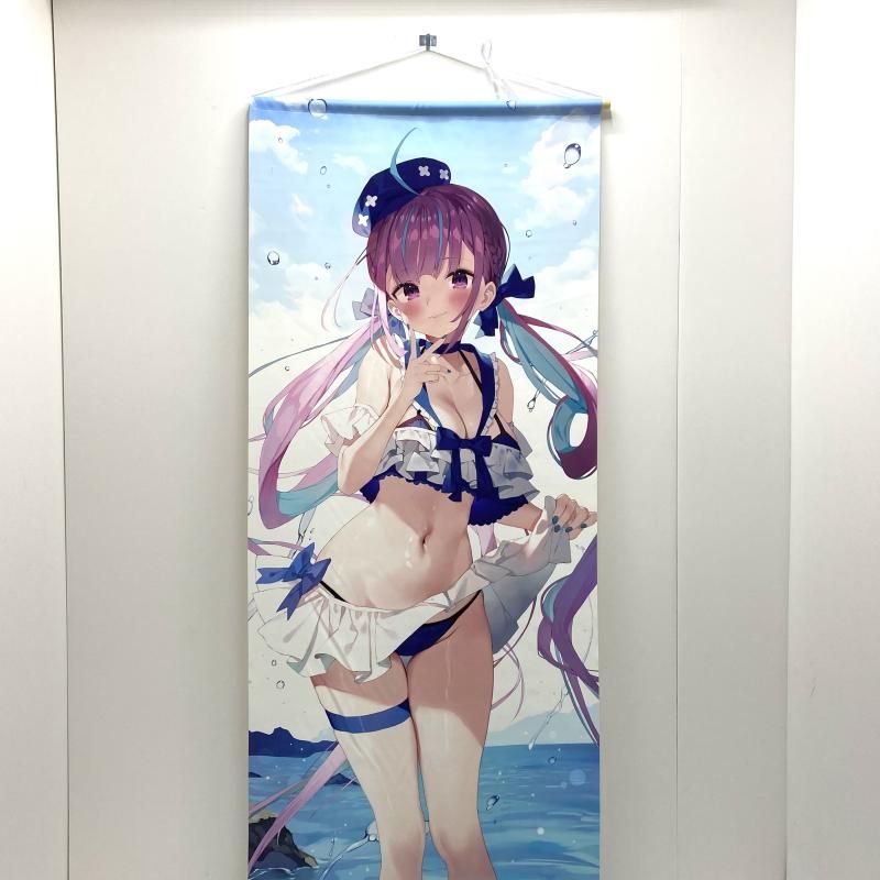 本体のみ 紐 等身大タペストリー 水着ver 湊あくあ がおう |まかろん大帝 ホロライブ 95