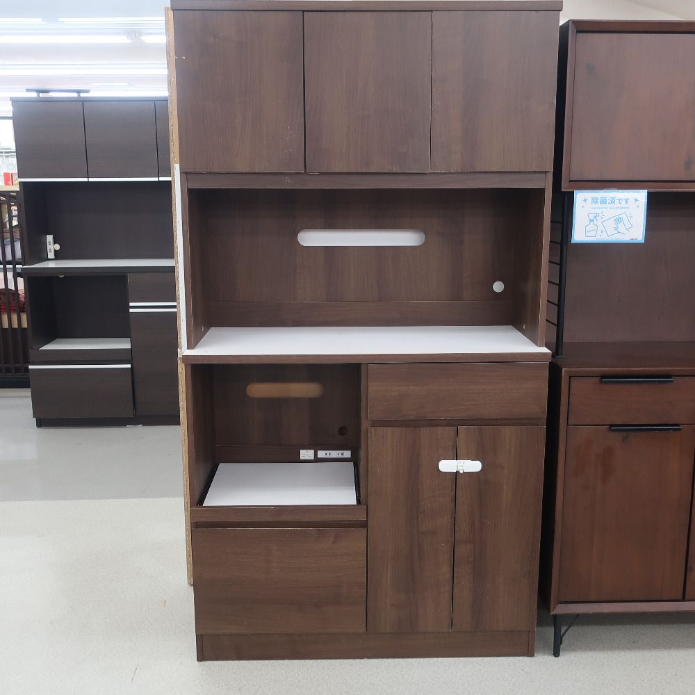家具 キッチンボード ハイタイプ こげ茶 - メルカリ