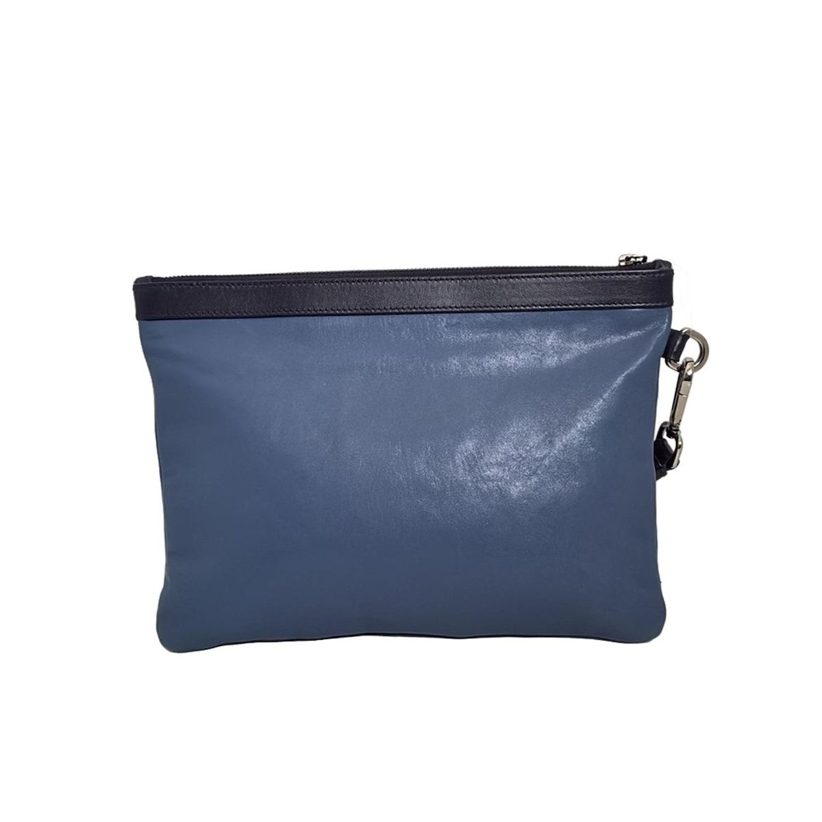 JIMMY CHOO ジミーチュウ クラッチバッグ デレク ネイビー×黒 スタッズ スター 星 ホログラムシールあり レザー DECORATOM_COM_BR