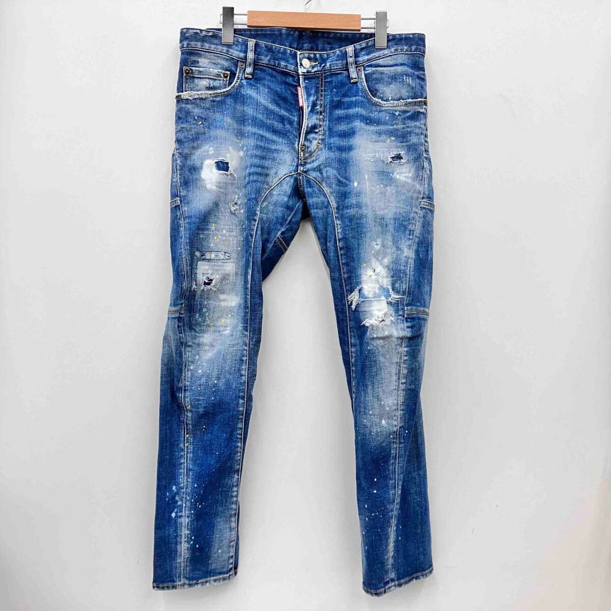 DSQUARED2 ディースクエアード Tidy Biker Jean バイカー ジーンズ デニム インポートブランド S74LB0957  ダメージ加工 ペイント サイズ48 - メルカリ