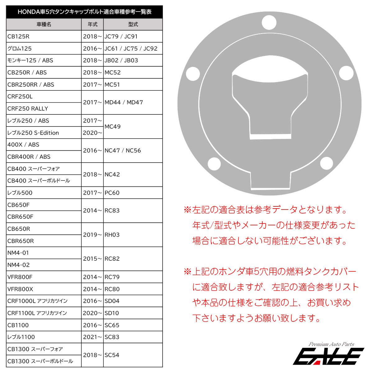 タンクキャップボルト チタンボルト ホンダ車5穴用 燃料タンクカバーボルト 5本セット 黒色 ブラック JA1860 【メール便】