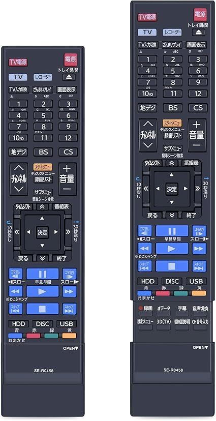 ブルーレイリモコン SE-R0458 for TOSHIBA 東芝 REGZA ブルーレイレコーダー 交換用リモコン 東芝 BD/DVD ブルーレイレコーダー  リモコン適用機種 DBR-M590 DBR-T550 DBR-T560【部品番号 - 新品開封品