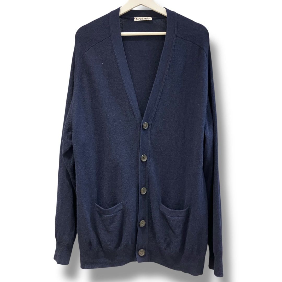Acne Studios アグネストゥディオズ ウールニットカーディガン サイズM|L 185|100A ネイビー 5つボタン Ｖネック NO FN-MN-KNIT000258B60172- ポケット付 メンズ 冬 ゴーゴー古着マルイ北千住店 草1869T