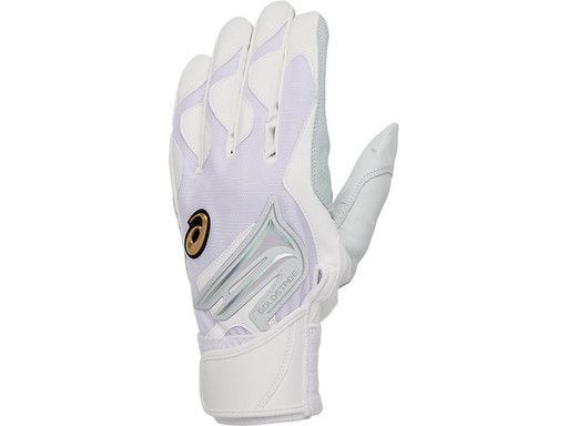 アシックス ＧＯＬＤＳＴＡＧＥ　バッティング用手袋 ＷＨＩＴＥ／ＳＬＶ 26