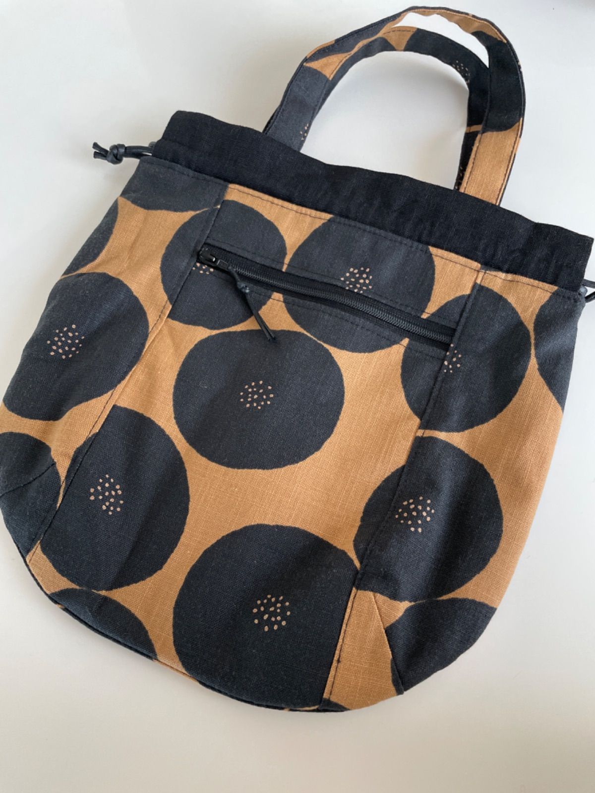 ハンドメイド トモタケあんぱん柄 巾着バッグ - メルカリ 