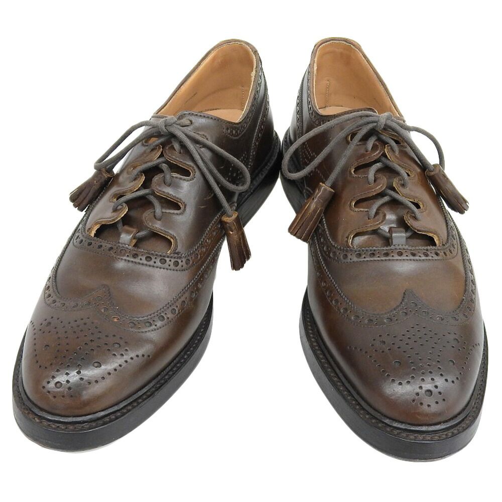 美品 PRADA プラダ ビジネスシューズ Uチップ 茶色 26cm 【公式通販】