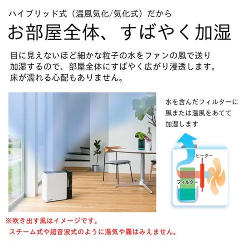 メーカー DAINICHI ダイニチ ハイブリッド式加湿器 HD-LX1225 W スノーホワイト 33畳対応モデル