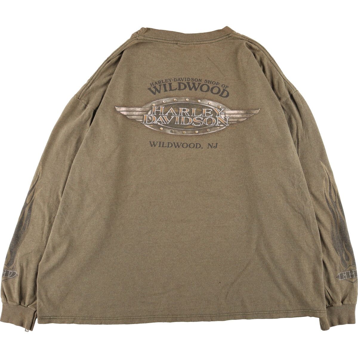 ハーレーダビッドソン Harley-Davidson 両面プリント 袖プリント ロングTシャツ ロンT USA製 メンズXXL /eaa343040