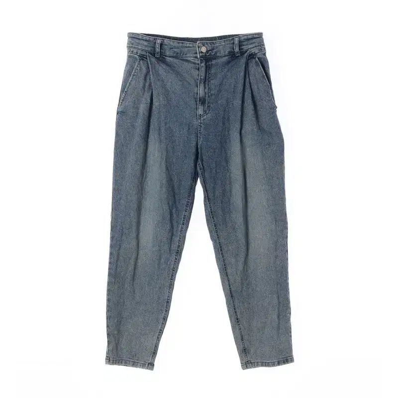 SYSTEM システム WOMEN ー L コットン ポリエステル ピンタック デニム パンツ