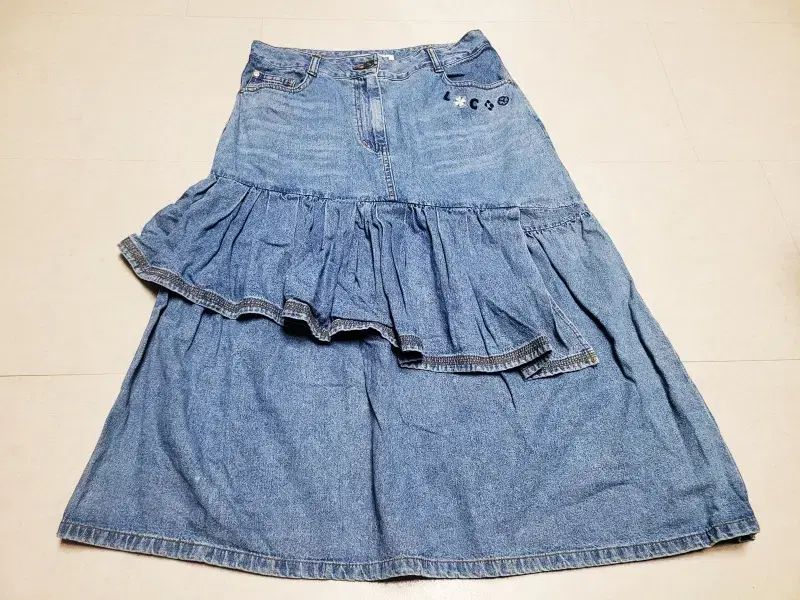 LUCKY CHOUETTE ラッキーシュエトゥ フリル ライトブルー デニムスカート ポール 1198