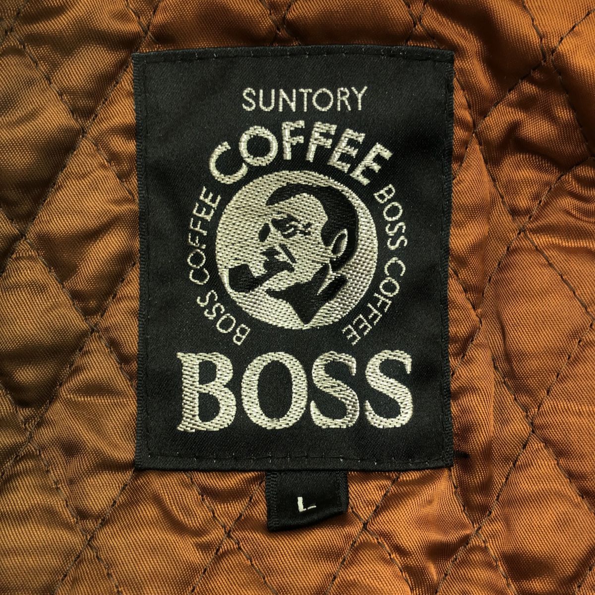 SUNTORY サントリー 90's~ BOSS COFFEE ボス革ジャン レザージャケット エンボスロゴ 非売品 Lサイズ
